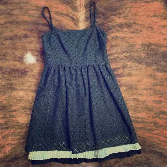 Juicy Couture Black Eyelet Mini Dress sz 2 - Picture 1 of 5